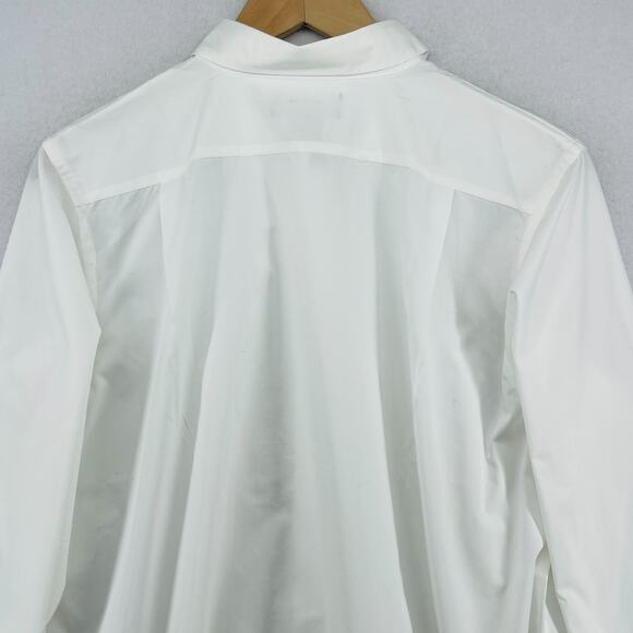 LANDS END Shirt Womens 16 Tall Poplin Button Up Long Sleeve Cotton White NEW - Picture 6 of 12